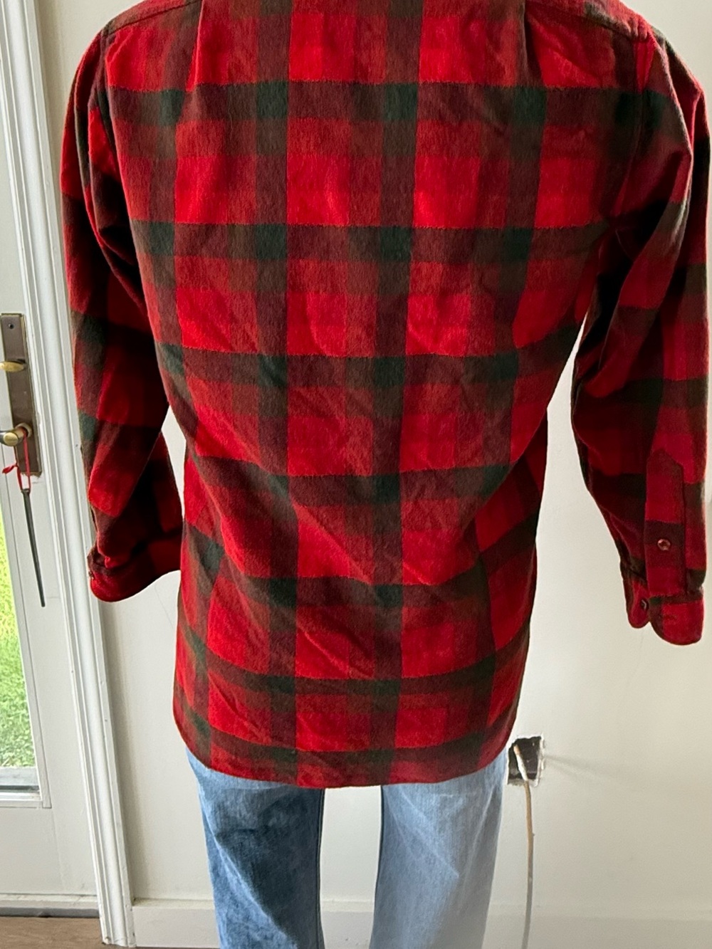 Rare - Vintage Pendleton Red and Black Plaid Wool Button-Down Shirt men’s - Picture 6 of 10